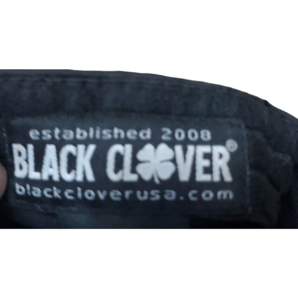 Live Lucky Black Clover Flex Fit Hat Small/Medium Black On Black Baseball Cap - Picture 8 of 10